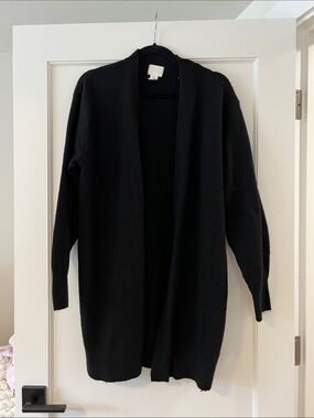 H&M Black Open-Front Long Cardigan